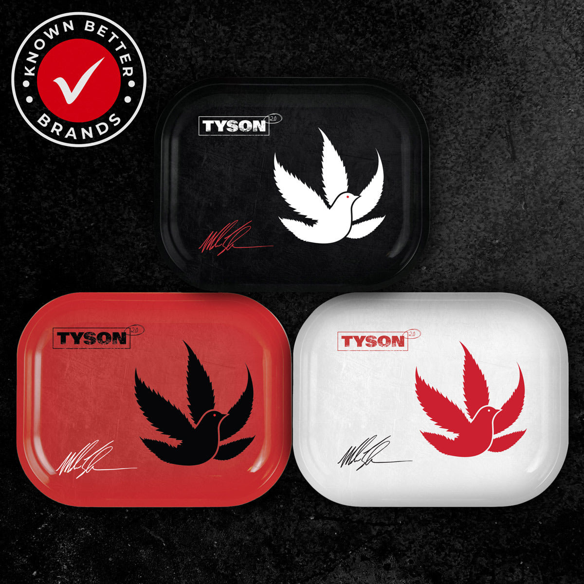 Pigeon Rolling Tray by TYSON 2.0 - Lightweight Aluminum Tribute to Iron Mike's Tranquil Smoke Sessions, Mike Tyson Rolling Tray with bird on it, Striking Design, Rolled Edges, Affordable and Official TYSON 2.0 Product - Multiple Sizes Available
